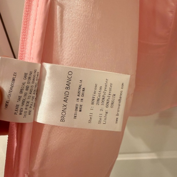 NWOT BRONX AND BANCO Estelle Blush Mini Dress ,Elegant Pink Floral Dress - Picture 16 of 16